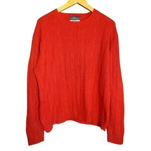Vintage Lord Taylor/ Kensington Women's Red 100% Cashmere Cable Knit Sweater M